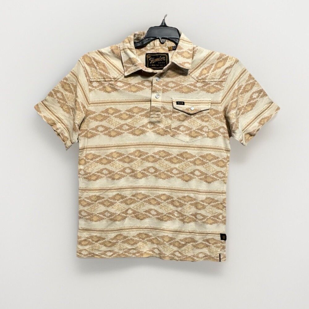 Howler Brothers Polo Shirt Ranchero Jacquard Mens Small Aztec Southwestern